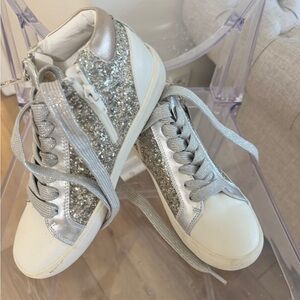 UNIONBAY Silver Glitter High-Top Sneakers